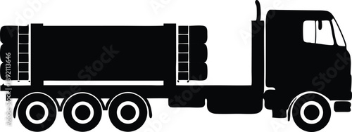 Long vehicle with container isolated on white my own design