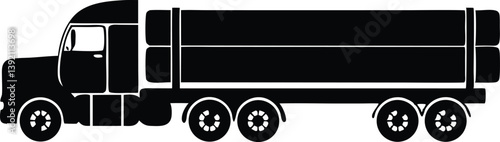 Long vehicle with container isolated on white my own design
