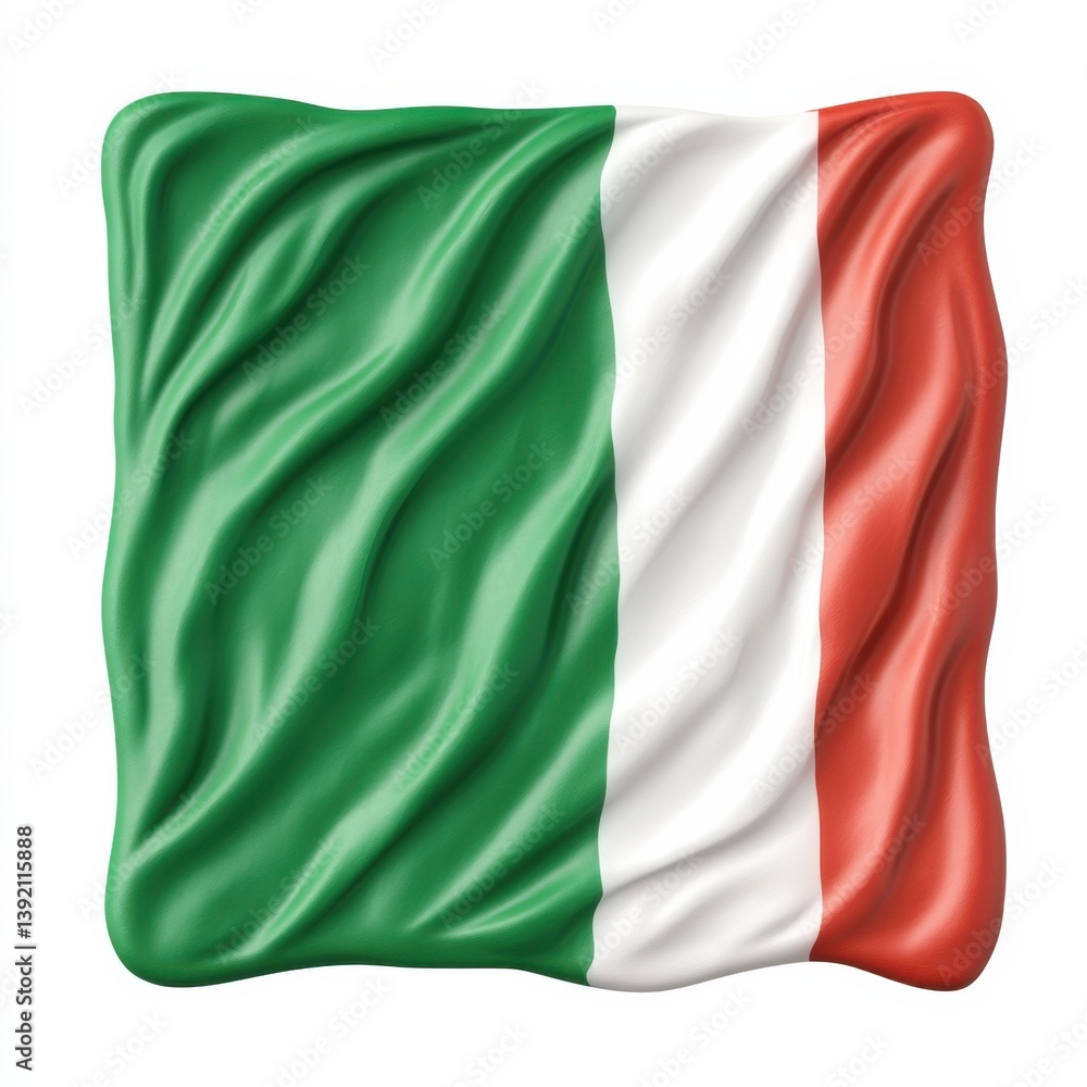Obraz premium Icon of the Italian flag with a wavy design representing national pride and culture
