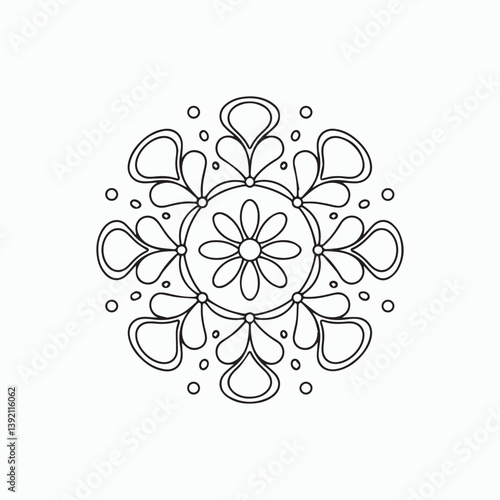 Floral Ornament Patterns Kids Mandala Coloring Book – Vector Line Art for Wall Art, Tile Design, KDP Interior, and Tattoo Ideas