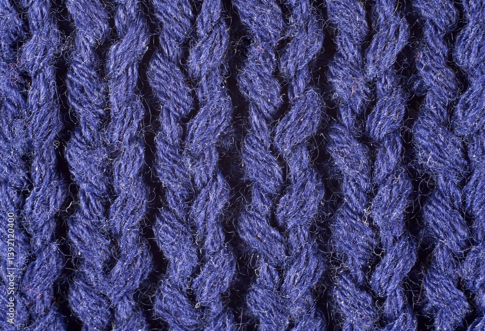 Blue Knitted Fabric Texture Close Up Blue Knitted Fabric Texture Close Up