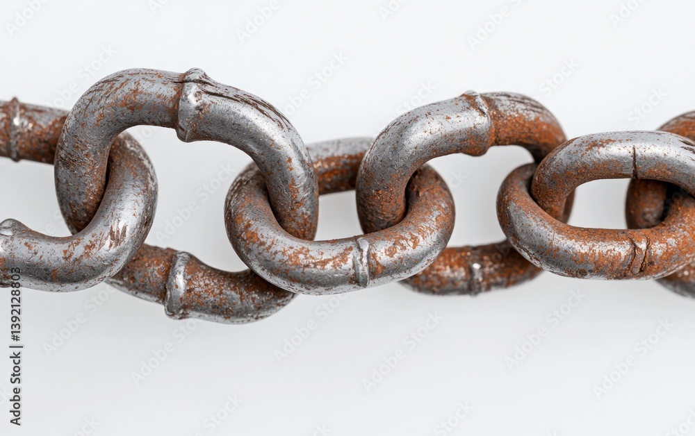 Rusty Metal Chain on White Background Rusty Metal Chain on White Background