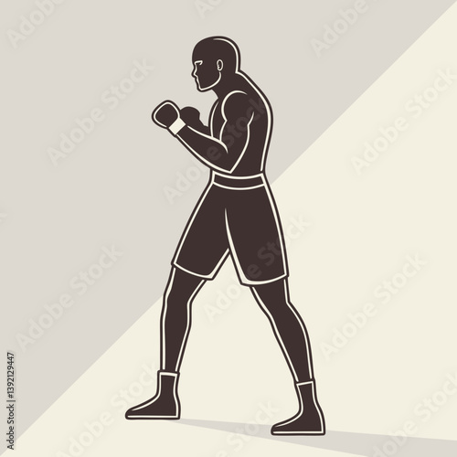 vector illustration of a boxer in action