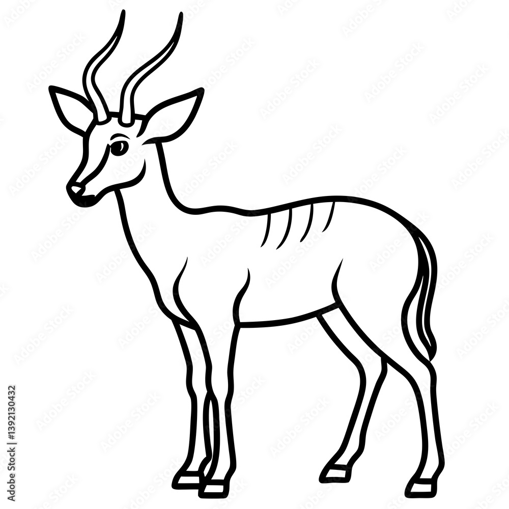 Elegant Antelope Vector Line Drawing Elegant Antelope Vector Line Drawing