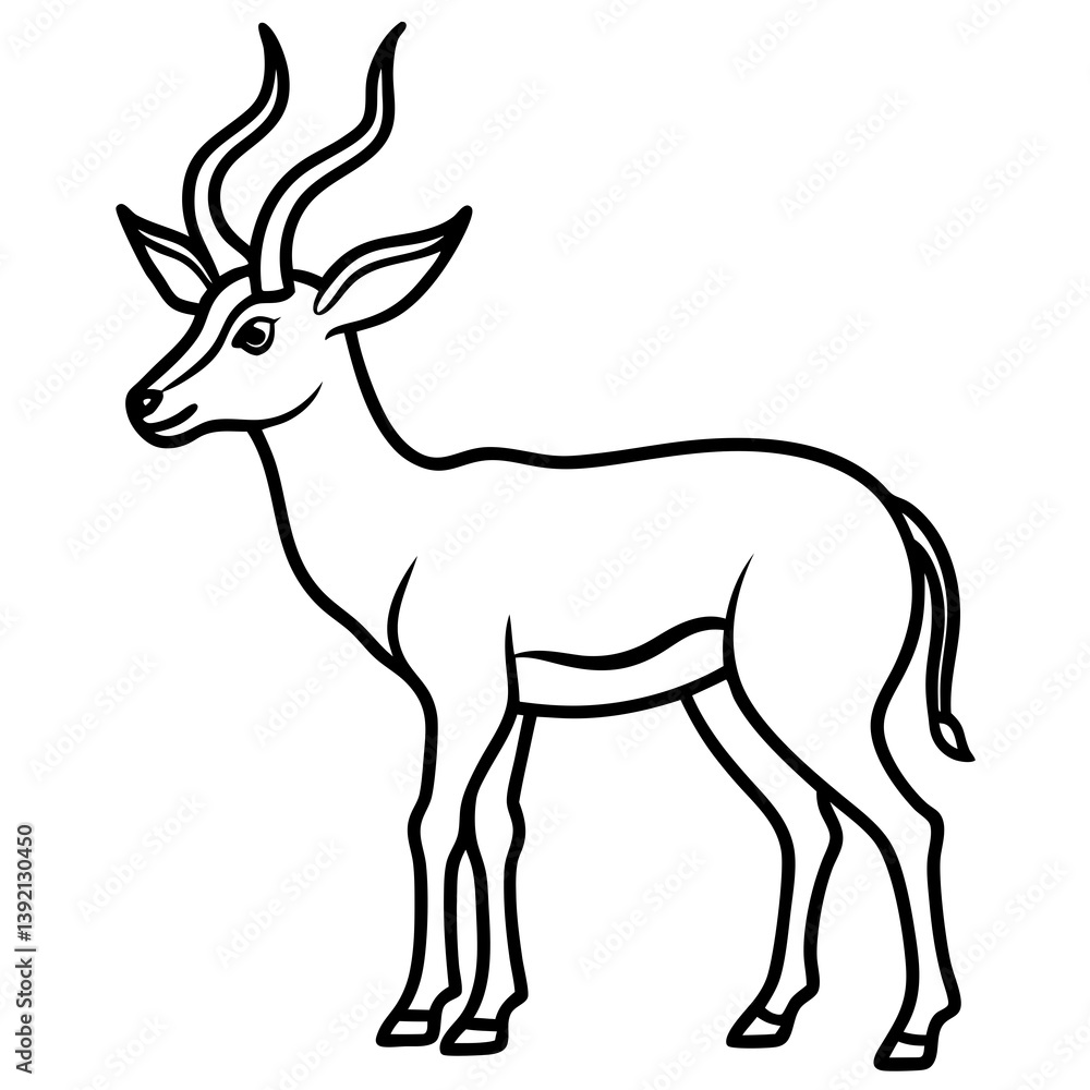 Elegant Antelope Vector Line Drawing Elegant Antelope Vector Line Drawing
