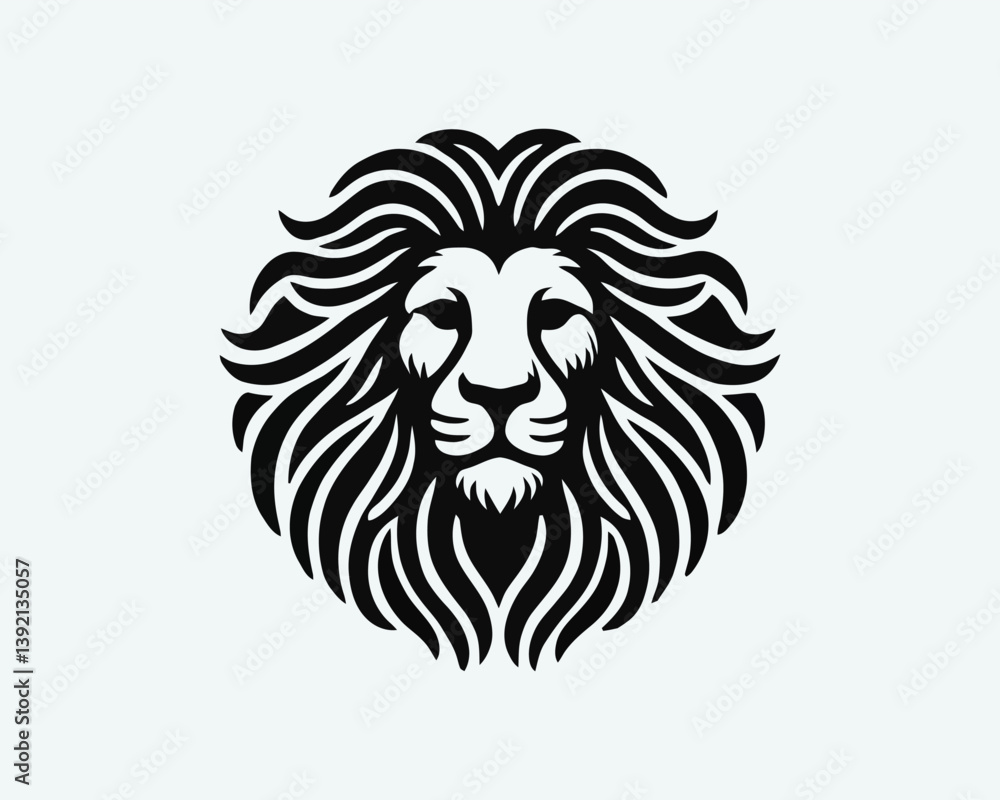 Lion Logo Design Vector Template. Lion Head Logo Icon Vector illustration. Black and white Lion head vector illustration. Lion Logo Design Vector Template. Lion Head Logo Icon Vector illustration. Black and white Lion head vector illustration.