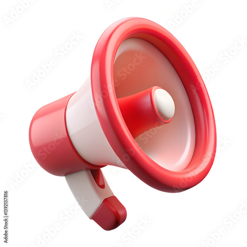 red megaphone isolated on white background