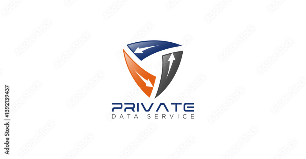 Fototapeta premium Modern shield arrow protection logo