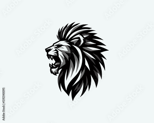 Roaring Lion Head Logo Vector Illustration