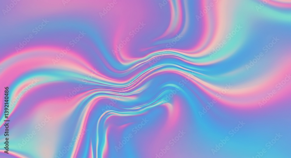 Fototapeta premium Chromatic Dreamscape: Fluid Digital Art AI Generated