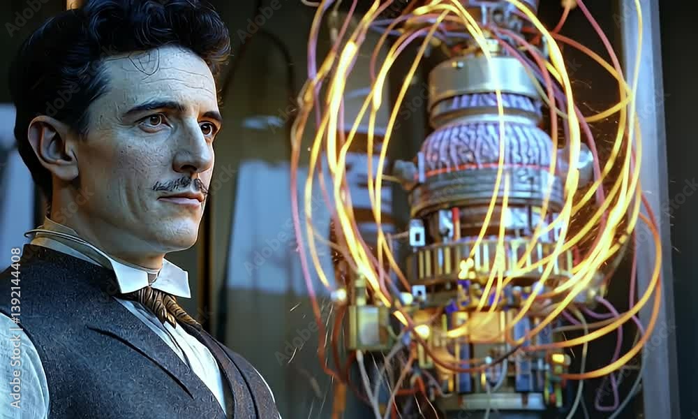 Man contemplates futuristic device
