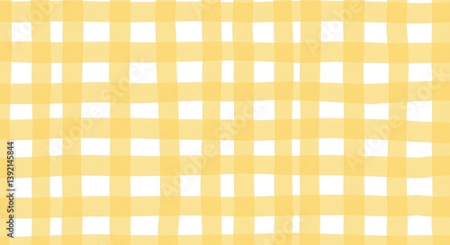 Pastel Gingham Delight Watercolor Texture Yellow Gingham Pattern Soft Hues Hand Painted Gingham Seamless Design Watercolor Check Pattern Gentle Yellow Subtle Yellow Gingham Background AI Generated