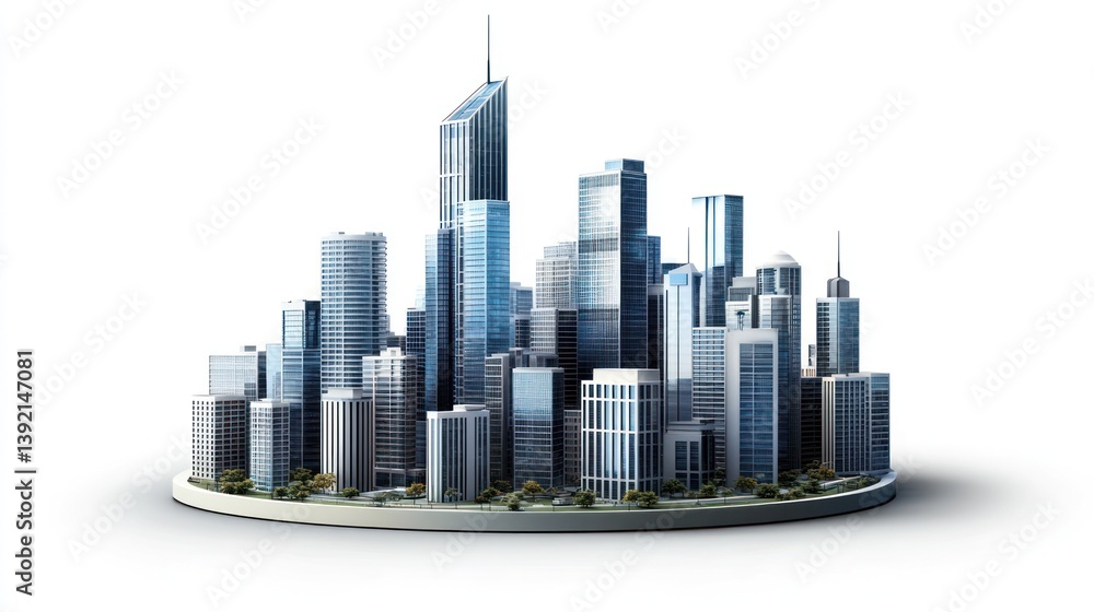 3D Cityscape on White Background. Possible Stock Photo Use 3D Cityscape on White Background. Possible Stock Photo Use