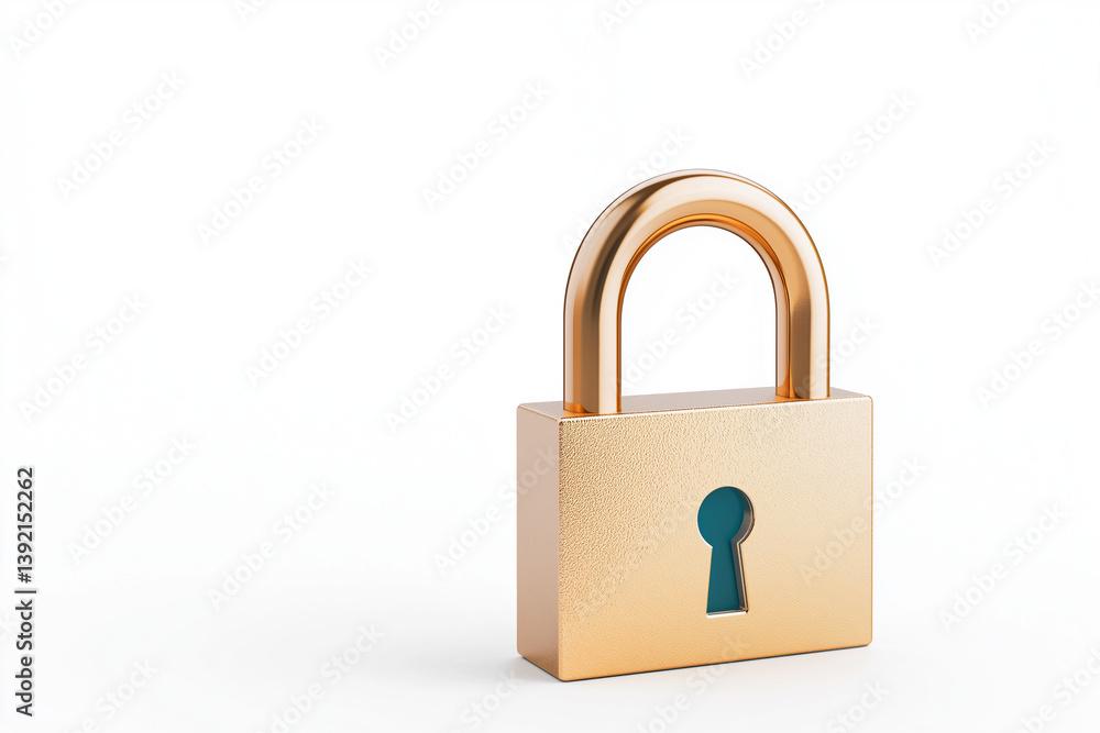digital lock icon, cyber security symbol, holographic effect, metallic and gold, isolated on white background
digital lock icon, cyber security symbol, holographic effect, metallic and gold, isolated on white background
