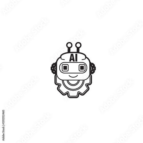 Fotografie AI Autobot - gears symbolizes machine learning, automation, robotics, and smart engineering technology, ideal for illustrating innovation, industry 4