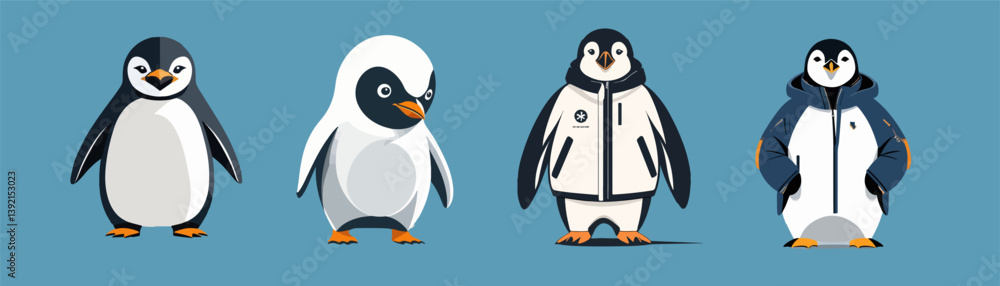 Naklejka premium set vector of penguin