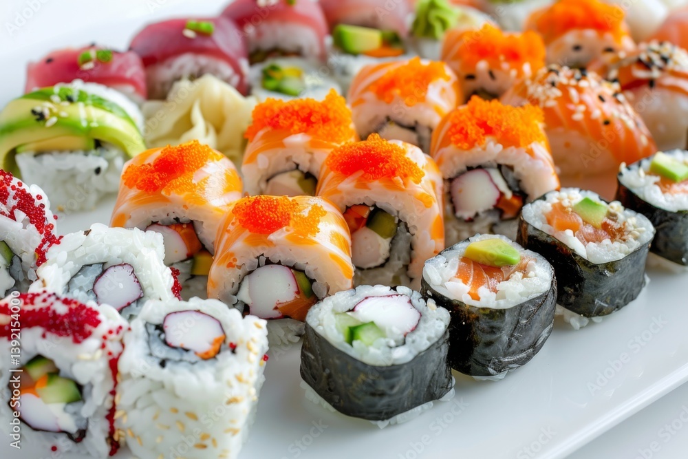 Vibrant Sushi Platter in White Vibrant Sushi Platter in White