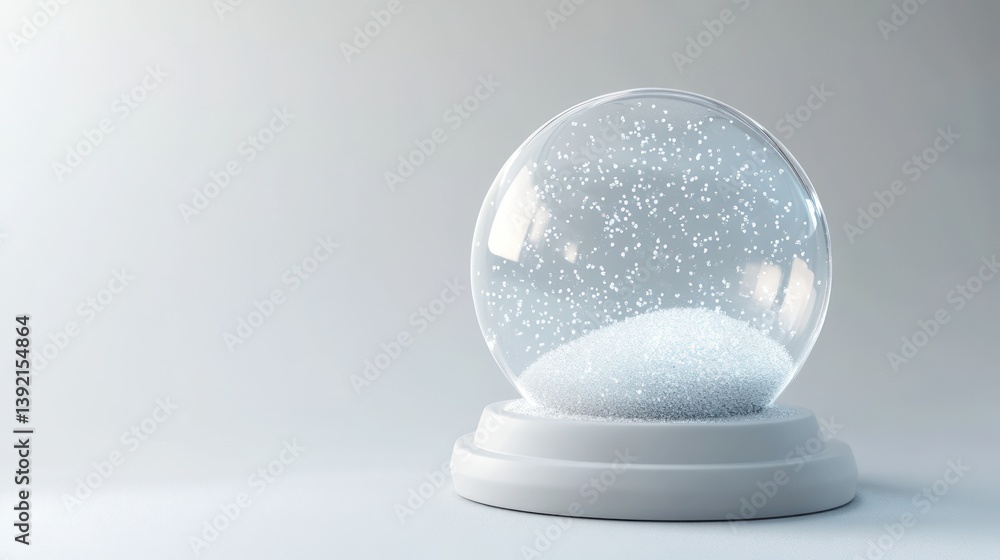 Clear snow globe on white background Clear snow globe on white background