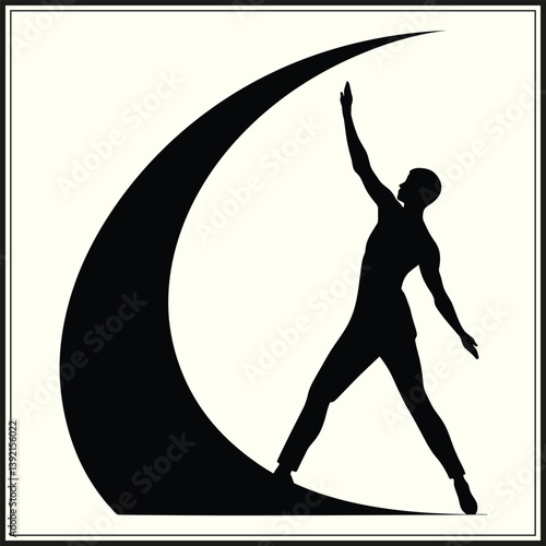 Silhouette of Bending, Yoga Position

