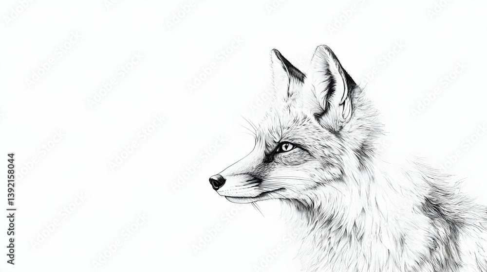 Fototapeta premium drawing of a fox illustration