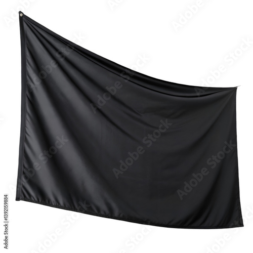Black flag isolated on transparent background