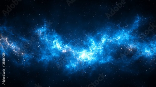 Cosmic Nebulae, vibrant blues and whites, swirling patterns