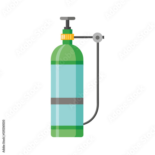 Oxygen cylinder on vector art illustration