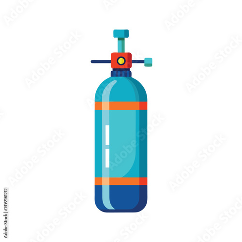 Oxygen cylinder on vector art illustration