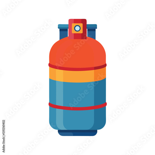 Oxygen cylinder on vector art illustration
