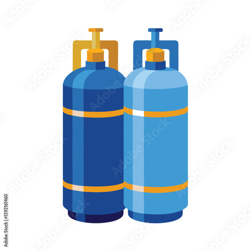 Oxygen cylinder on vector art illustration