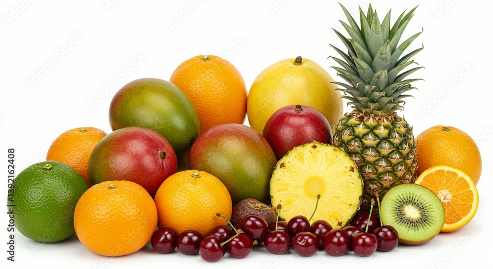 Assortment of Fruits and Vegetables Background Assortment of Fruits and Vegetables Background