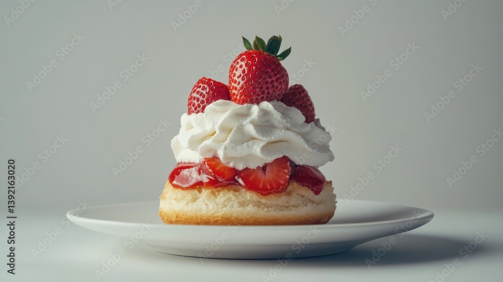 Strawberry shortcake dessert, studio shot Strawberry shortcake dessert, studio shot