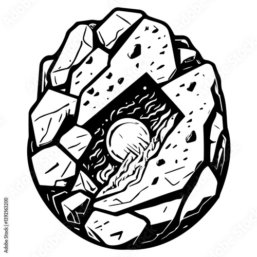 Mystic portal within rock formation hinting at otherworldly energy source