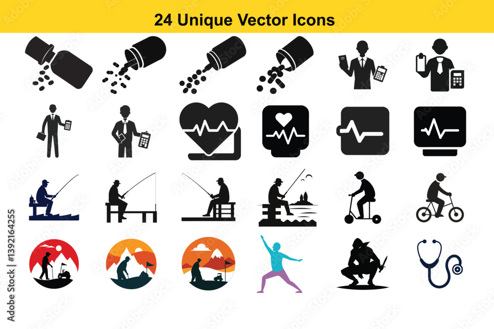 Fototapeta premium Medical icons set vector illustration symbol sign