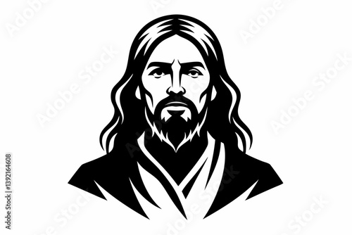 Jesus Christ silhouette black vector