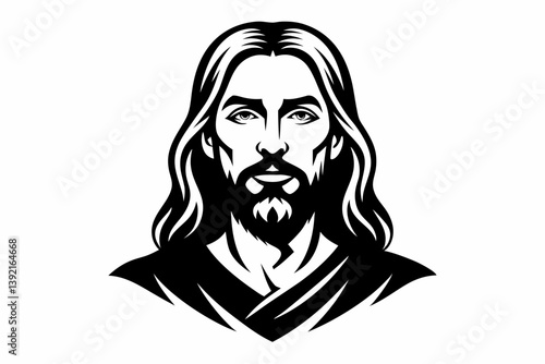 Jesus Christ silhouette black vector