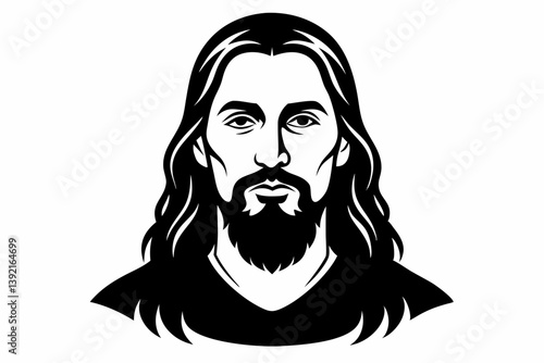 Jesus Christ silhouette black vector