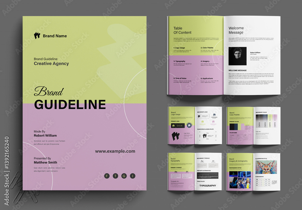 Creative Brand Guideline Template Design Layout Stock Template | Adobe ...
