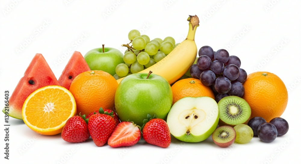 Assortment of Fruits and Vegetables Background Assortment of Fruits and Vegetables Background