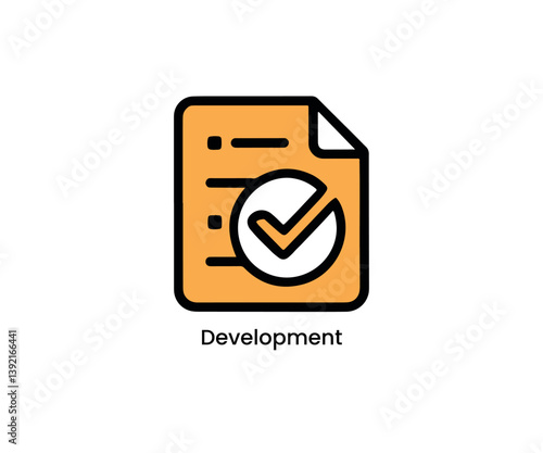Development Document Icon – Flat Vector Plan File