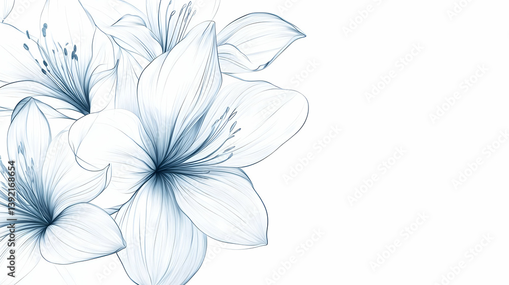 Obraz premium flower bokeh drawing illustration