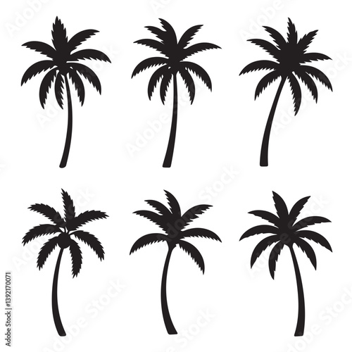 set of vector palms tree