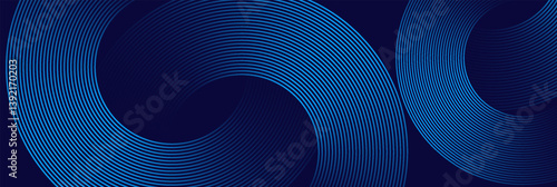 Abstract blue glowing geometric lines modern shiny blue circle lines pattern. Suit for cover   banner  brochure