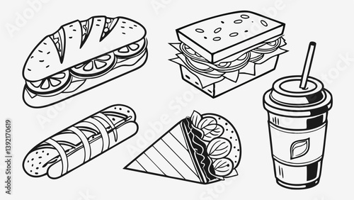 Delicious Fast Food Sandwiches, Wraps, and Refreshing Drink