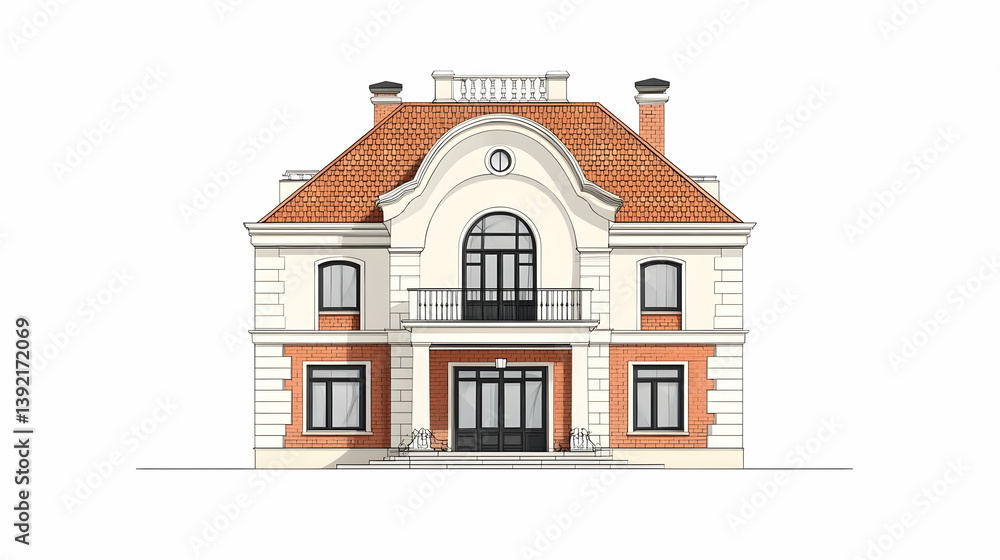 Fototapeta premium building drawing illustration