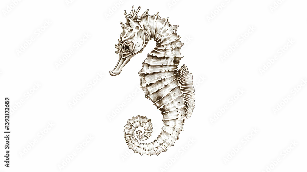 Fototapeta premium seahorse drawing illustration
