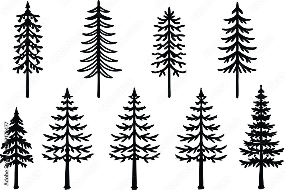 Fototapeta premium ponderosa line art simple tree design great for digital graphics