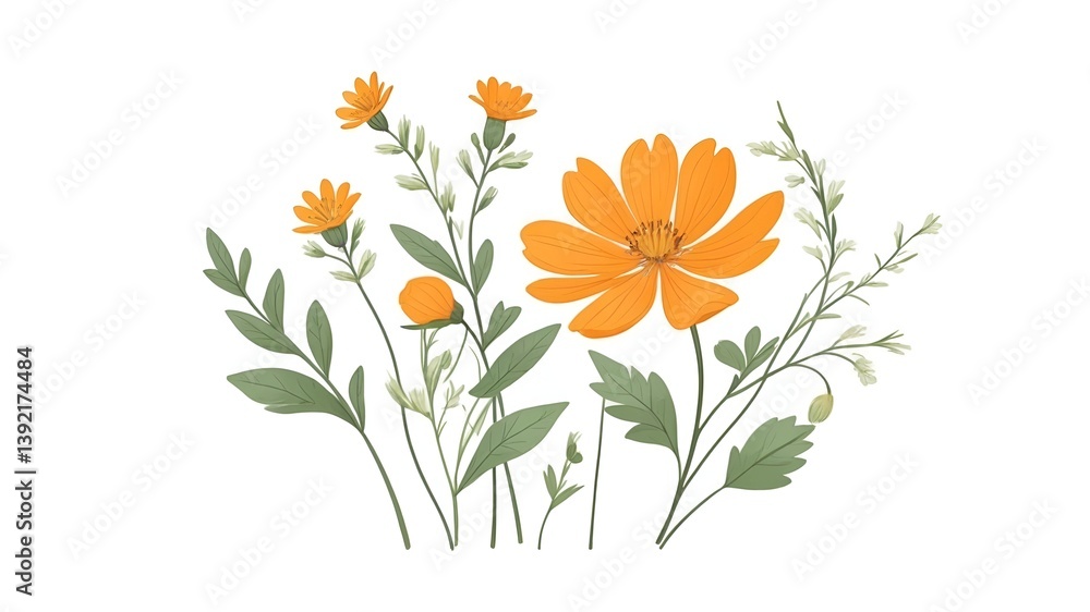 Cute wildflower clipart Flower Element On A Transparent Background. Cute Flower Icon In Flat Design Cute wildflower clipart Flower Element On A Transparent Background. Cute Flower Icon In Flat Design