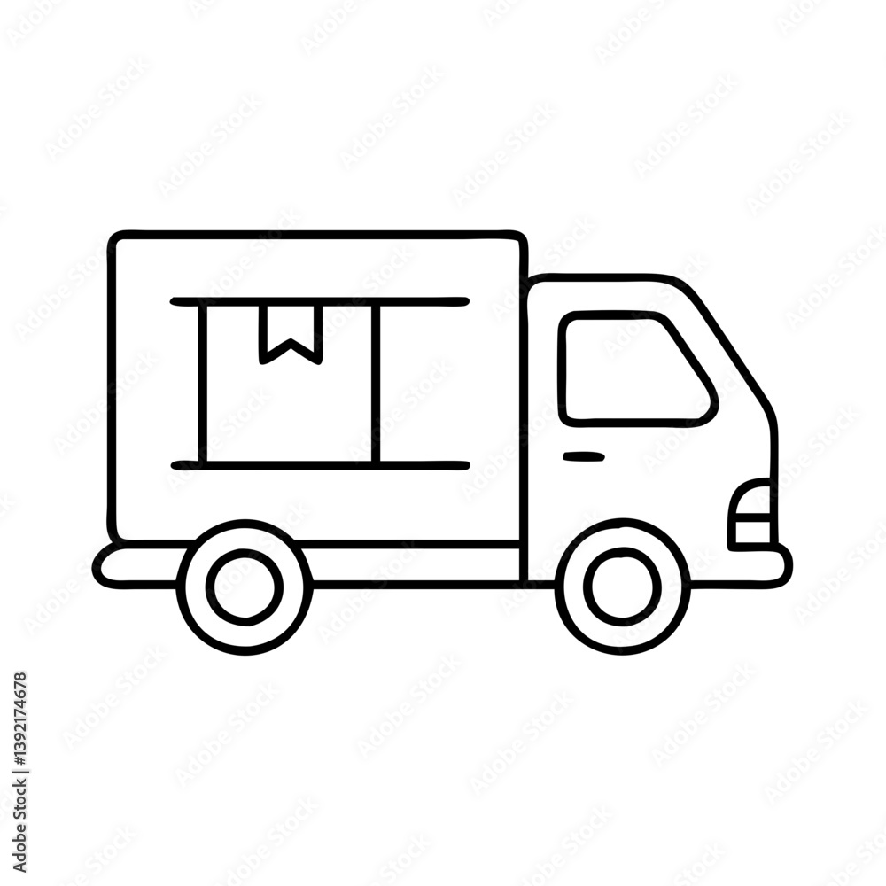 box truck icon, box truck line art - simple line art of box truck, perfect for box truck logos and icons box truck icon, box truck line art - simple line art of box truck, perfect for box truck logos and icons