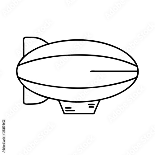 blimp icon, blimp line art - simple line art of blimp, perfect for blimp logos and icons